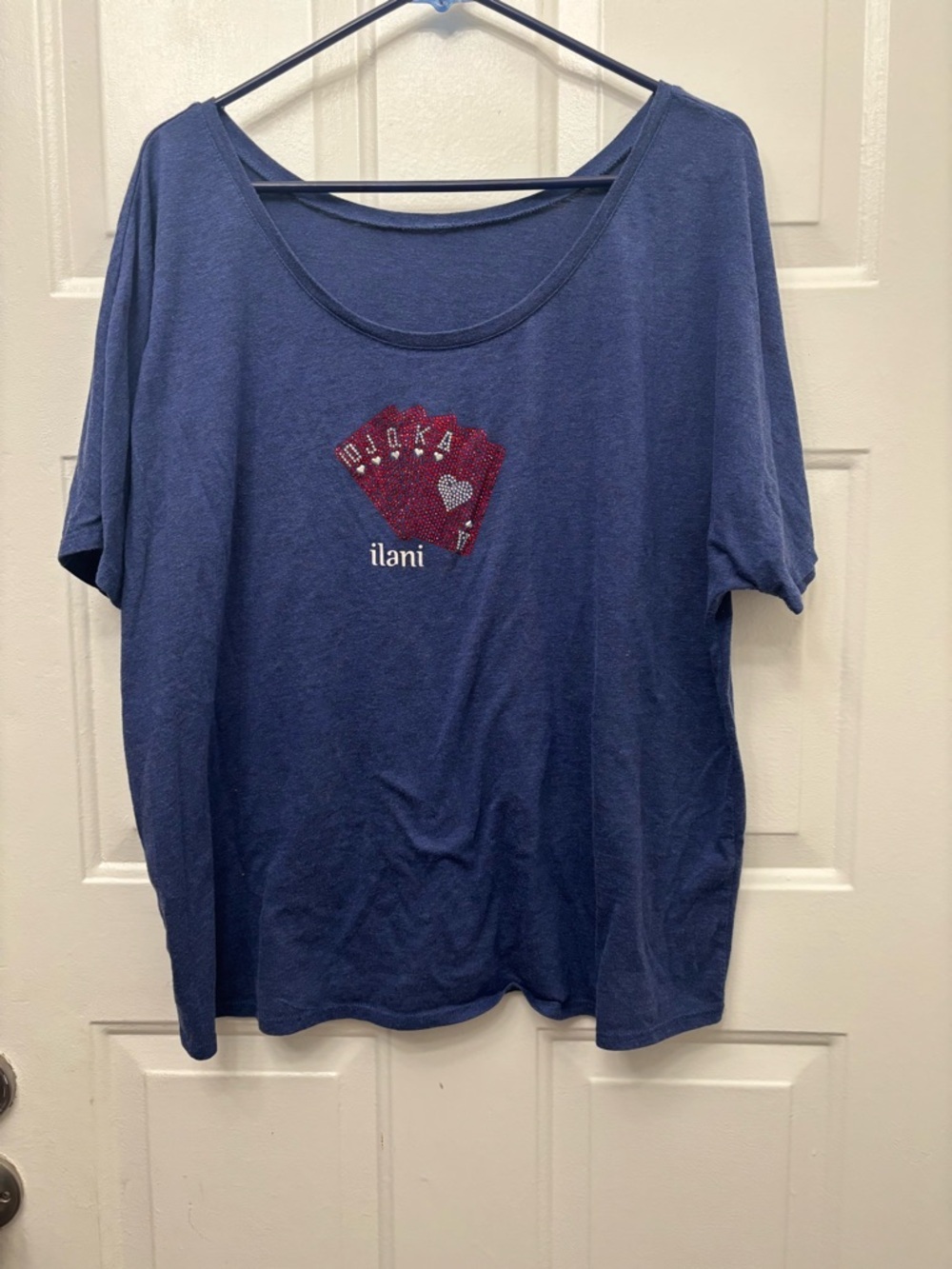 Ilani Navy Blue Poker Card Graphic Tee
